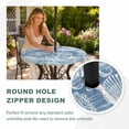 thumbnail image 4 of Round Outdoor Tablecloth with Umbrella Hole and Zipper, Blue Coastal Tablecloth with Elastic Waterproof, Nautical Coral Starfish Shell Octopus Sea Patio Table Covers for 31" - 35" Picnic Pool Tables, 4 of 9