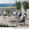 thumbnail image 3 of Noble House Perla 5 Piece Outdoor Acacia Wood Conversation Set in Gray, 3 of 22