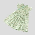thumbnail image 4 of Penkiiy Robe Mignonne à Manches Volantes pour Filles Bébés Enfants Mode Imprimé Fleur Douce Robe à Volants Occasions Spéciales 4-5 Ans Vert Menthe en Solde, 4 of 4