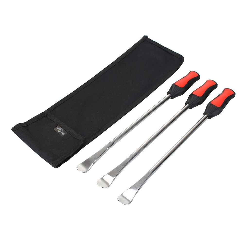 3pcs 14.5 Inches Tire Spoon Lever Iron Tool Kit Motorcycle Bike Professional Tire Change Kit