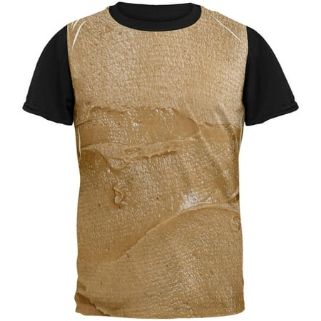Halloween Peanut Butter PB Sandwich Costume All Over Mens Black Back T Shirt