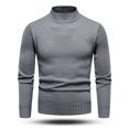 thumbnail image 4 of Gibobby Suéter cuello de tortuga hombre Suéter de cuello alto ajustado para hombre, Tops térmicos de punto básicos informales de otoño e invierno(Gris oscuro,G), 4 of 5