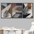 thumbnail image 2 of IDEA4WALL Framed Canvas Print Wall Art Set of 3 Geometric Tropical Palm Leaf & Polygon Pattern Wall Decor Colorful Abstract Collage Prints Minimal Modern Art Nordic Zen Artwork - Black 24"x36"x3, 2 of 5