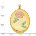 thumbnail image 4 of 1/20 Gold Filled 34mm Enameled Flower Oval Locket, 4 of 5