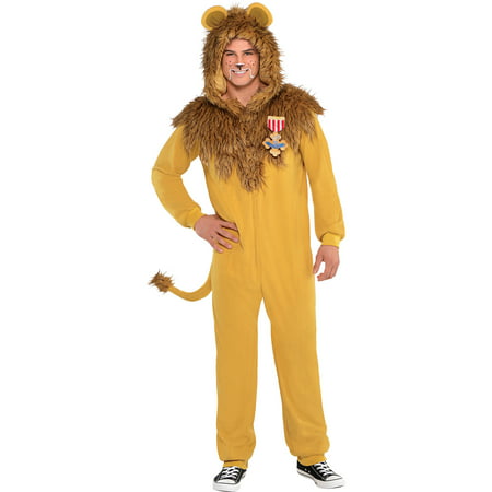 Suit Yourself The Wizard of Oz Zipster Cowardly Lion One-Piece Costume for Adults, Includes a Hood