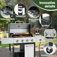 thumbnail image 4 of 50000BTU Ultra Gas Grill, Syngar Propane Grills with 474 sq.in Cooking Area, 5-Burner Stainless Steel BBQ Grill with Side Burner and Thermometer for Outdoor Party, Camping, 4 of 8