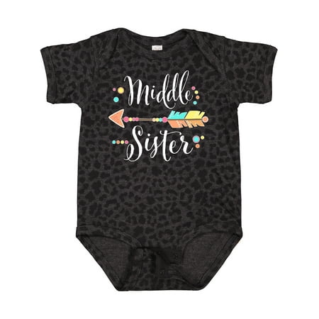 

Inktastic Middle Sister- Dots and Arrow Gift Baby Girl Bodysuit