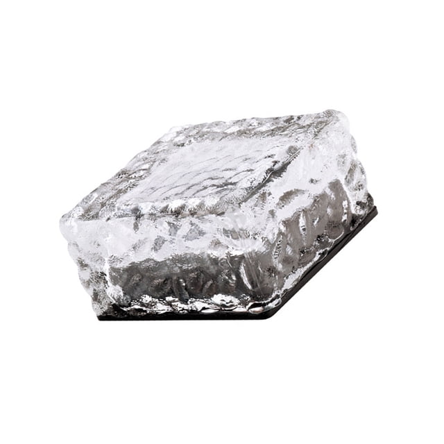 Advancent Luz solar de ladrillo para exteriores, lámpara de pie con cubitos de hielo, iluminación nocturna de paisaje LED para decoración de Iluminación y accesorios blanco