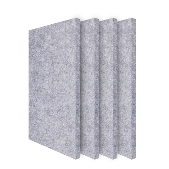 Sound Absorbing Noise Dampening Acoustic Self-adhesive Panel Wall Treatment 15.75" x 23.62" x 0.35", Light Gray Rectangle, 4-pack