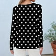 thumbnail image 5 of SYMOID Womens Black Polka Dot Long Sleeve Crew Neck Top - 95% Polyester 5% Spandex, Comfortable Stretch, S-XXL Sizes, Casual & Office Wear,Size S, 5 of 5