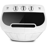 HomGarden 13lbs 2 in1 Compact Top-Load Washing Machine, Mini Twin Tub W/Wash & Spin Dry Cycle, White