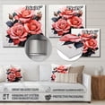 thumbnail image 4 of Designart "Pink beautyful Rose Pointillism II" Floral Metal Art Print, 4 of 5