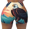 thumbnail image 2 of Fotbe Cartoon Iceberg Bald Eagle Shorts Sin Costuras – Shorts Deportivos de Cintura Alta para Mujer, Elásticos para Gimnasio, Yoga, Running o Ciclismo-Large, 2 of 8