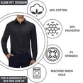 thumbnail image 3 of Mens Long Sleeve Slim-Fit Design Dress Shirts, 3 of 4