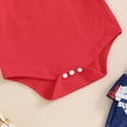 thumbnail image 5 of Baby Girl 4th of July Outfits American Flag Romper +Star Stripe Suspender Skirt Overalls Dress+Headband 3pcs Set, 5 of 7