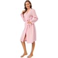 thumbnail image 2 of LAICAIW Waffle Knit Robes for Women Soft Unisex Lightweight Spa Bathrobe Absorbent Quick Dry Shower Robe for Men, 2 of 6