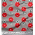 thumbnail image 1 of Soimoi Poly Georgette Fabric Floral & Bee Insects Printed Fabric 1 Yard 42 Inch Wide, 1 of 3