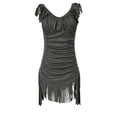 thumbnail image 5 of Western Cowgirl Dress for Women Slim Fit Sleeveless V Neck Ruched Tassel Fringe Midi Dresses Country Concert Dress, 5 of 5