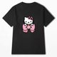 thumbnail image 3 of Hello Kitty-Camiseta holgada de algodón de manga corta para niña, Top deportivo informal, estampado de Color puro, dulce y fino, moda infantil, 3 of 5