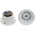 thumbnail image 3 of 3 Abalone Top White Electric Guitar Control Speed Dial Knobs White ST Metric, 3 of 12