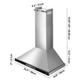 thumbnail image 6 of KFFKFF Ceiling Mounted Kitchen Extractor, 36 inch Wall Fixation, 800 CFM Stainless Steel Cooktop Ventilation with Hand & Touch Operation, LED Illumination, Baffle Filters, 6 of 9