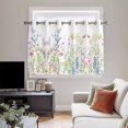 thumbnail image 5 of Spring Floral Kitchen Curtains Short 54 Inch Length, Colorful Watercolor Botanical Summer Grommet Top Bedroom Living Room Curtains, Light Filtering Cafe Curtain Drapes 2 Panels Set 84''x54'', 5 of 9