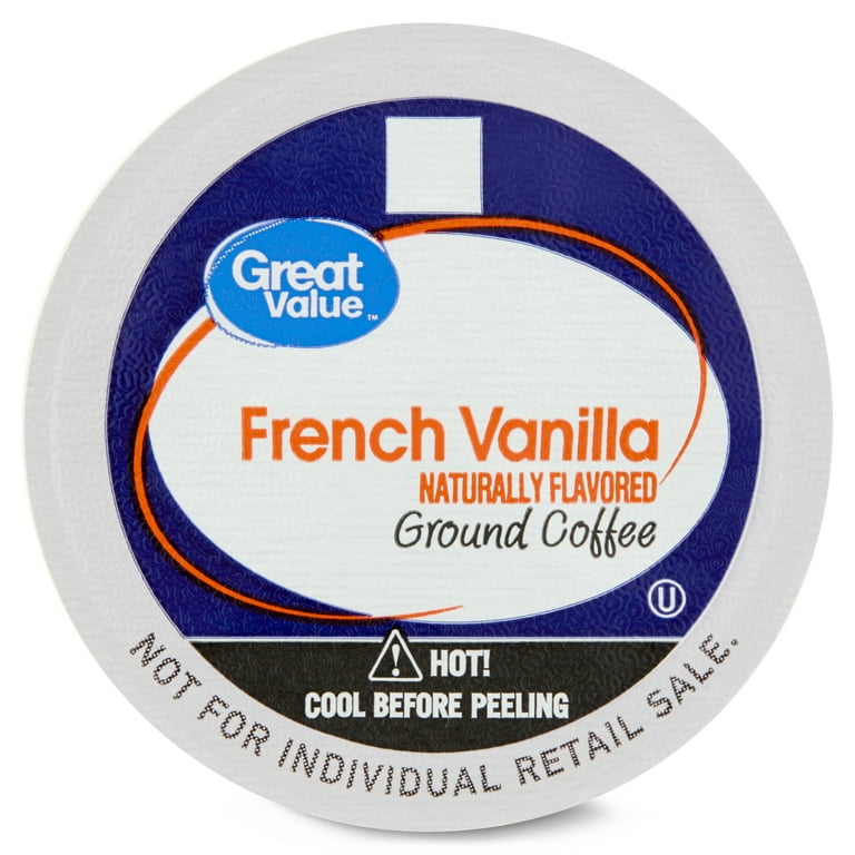Great Value 100 Arabica French Vanilla Medium Roast Ground Coffee Pods 12 Ct