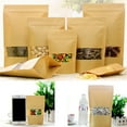 thumbnail image 4 of AMERTEER Paper Bags with Window 50Pcs Kraft Paper with Lock and Transparent Window Multifunctional Paper Seal Bag for Dried Food Coffee Bean Nuts Candy Snack, 4 of 11