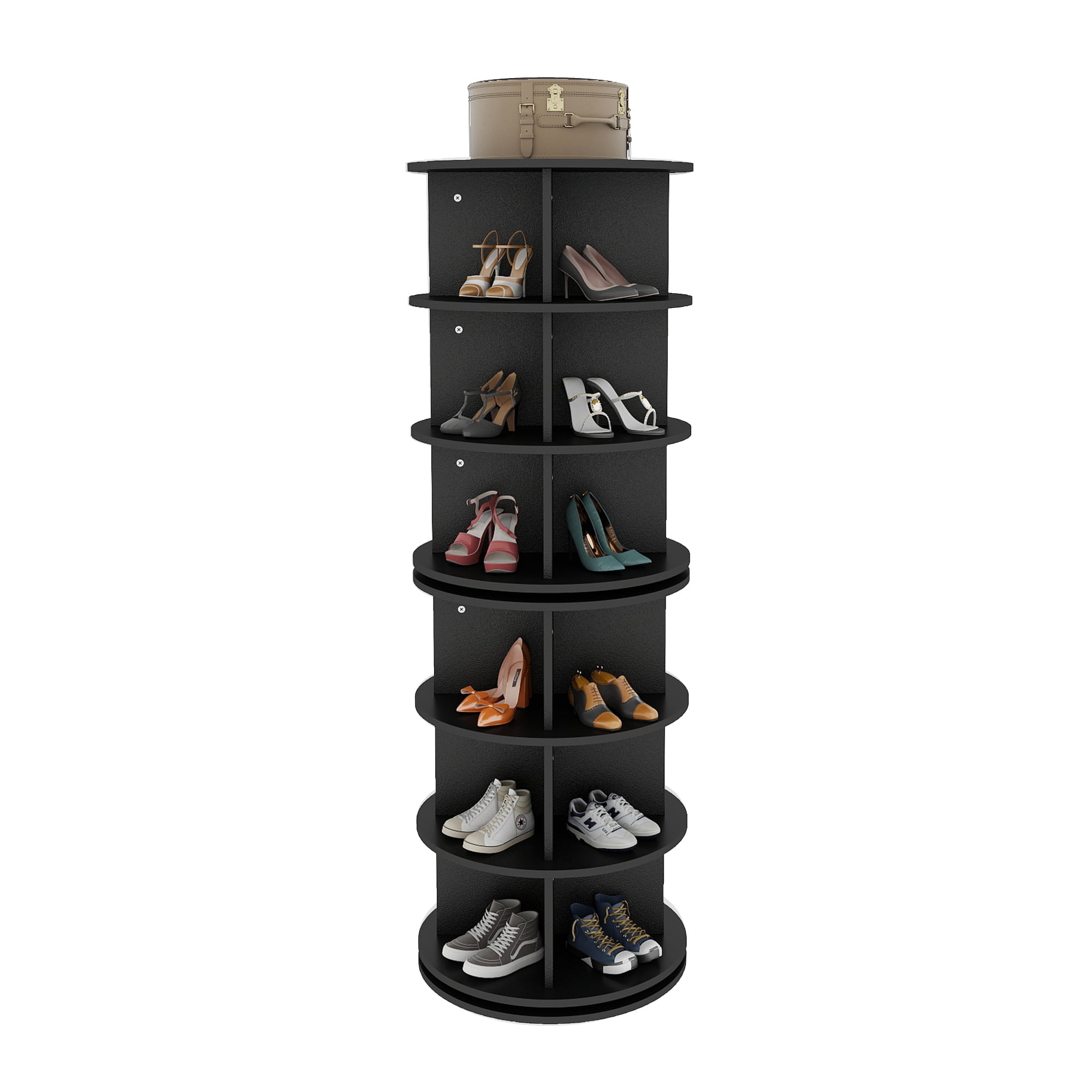 ＳＨＯＷ－ＹＡ Aukfa 7-Tier Rotating Shoe Rack Tower Gray 360° Spinning
