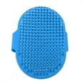 thumbnail image 3 of Cepillo redondo de silicona para baño de mascotas, cepillo de masaje para limpieza del cabello, suministros de peine para perros y gatos, color azul, 3 of 8