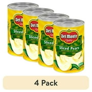 (4 pack) Del Monte Sliced Bartlett Pears, Canned Fruit, 15.25 oz Can