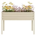 thumbnail image 6 of 32" Tall Self-Watering Raised Garden Bed with Legs, Heavy Duty Galvanized Steel Planter, Modular Ergonomic Design for Patio Backyard, Beige, 6 of 6
