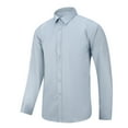 thumbnail image 4 of Cloudstyle Men's Wrinkle-Free Solid Long Sleeve Dress Shirt with Spread Collar, Classic Fit for Business, 4 of 8