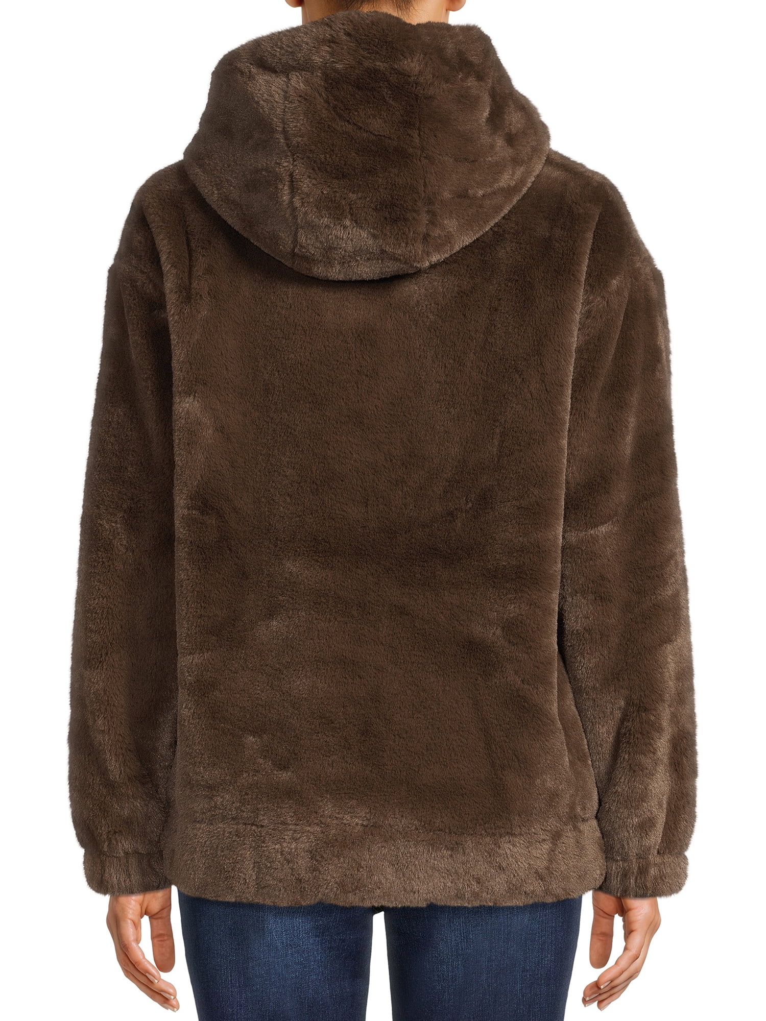 Mark Alan Women's and Women's Plus Size Faux Fur Hooded Zip-up Jacket