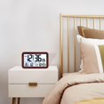 thumbnail image 1 of Reloj Despertador Digital Mesa Pared con Pantalla Grande Clara Monitoreo de Humedad Y Temperatura Y Alarma Silenciosa con Luz Trasera Práctica Adecuad H180H marrón, 1 of 8