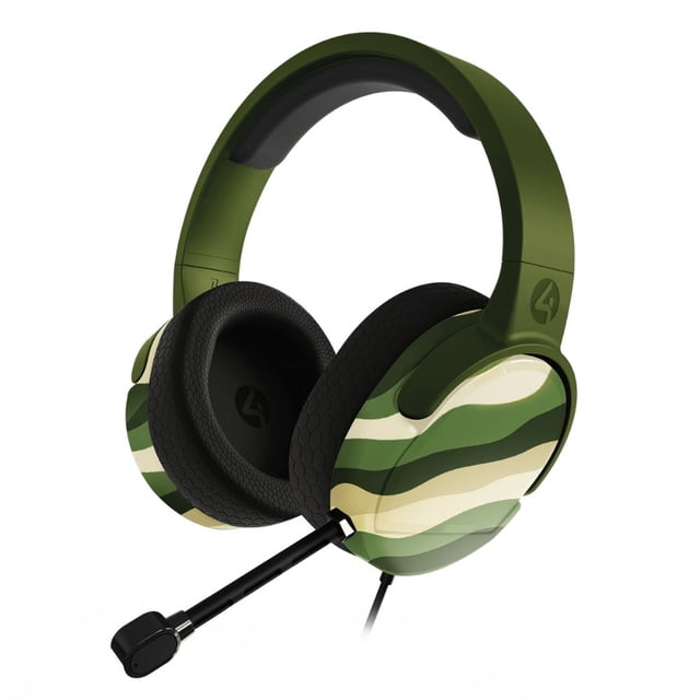 Audífonos gamer 4Gamers Panther Headset Wave Forest: para PS4/PS5, XBOX, Switch, PC + Stand - Verde