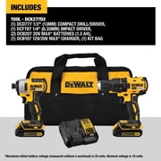 DEWALT 20V MAX Cordless Drill, Impact Driver, 2-Tool Power Tool Combo Kit, Brushless Power Tool Set with 2 Batteries and Charger Included (DCK277D2) C55