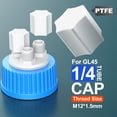 thumbnail image 2 of GL45 Multiple Distributor Cap with PTFE Closed Plug for Bottles GL45 Insert, Made of PTFE for GL45 Bottle 1/4’’ OD Tubing,1pcs, 2 of 2