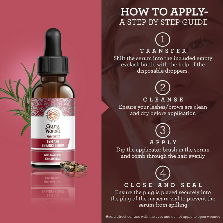GURU NANDA Natural Eyelash Enhance Serum with Dropper & Brush - 2