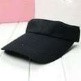 thumbnail image 2 of Plain Visor Sun Hat Sport Cap Adjustable Tennis Cotton Beach Hats for Women Men-Black, 2 of 2