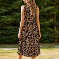 thumbnail image 6 of Blmnix Women's Dresses Wrap Dress A Line Dresses Cheetah Print Dress Tank Petticoat Crew Neck Sleeveless Cocktail-Length Brown Summer Casual Dresses for Women XL, 6 of 7