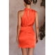 thumbnail image 5 of Vestido PRETTYGARDEN de satén sin mangas con cuello simulado y cinturón en la cintura M, 5 of 8