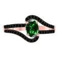 thumbnail image 4 of AoneJewelry 1.45 Ct. Created Emerald Gemstone & Black Diamond Ring In 10K Rose, White & Yellow Gold, 4 of 5