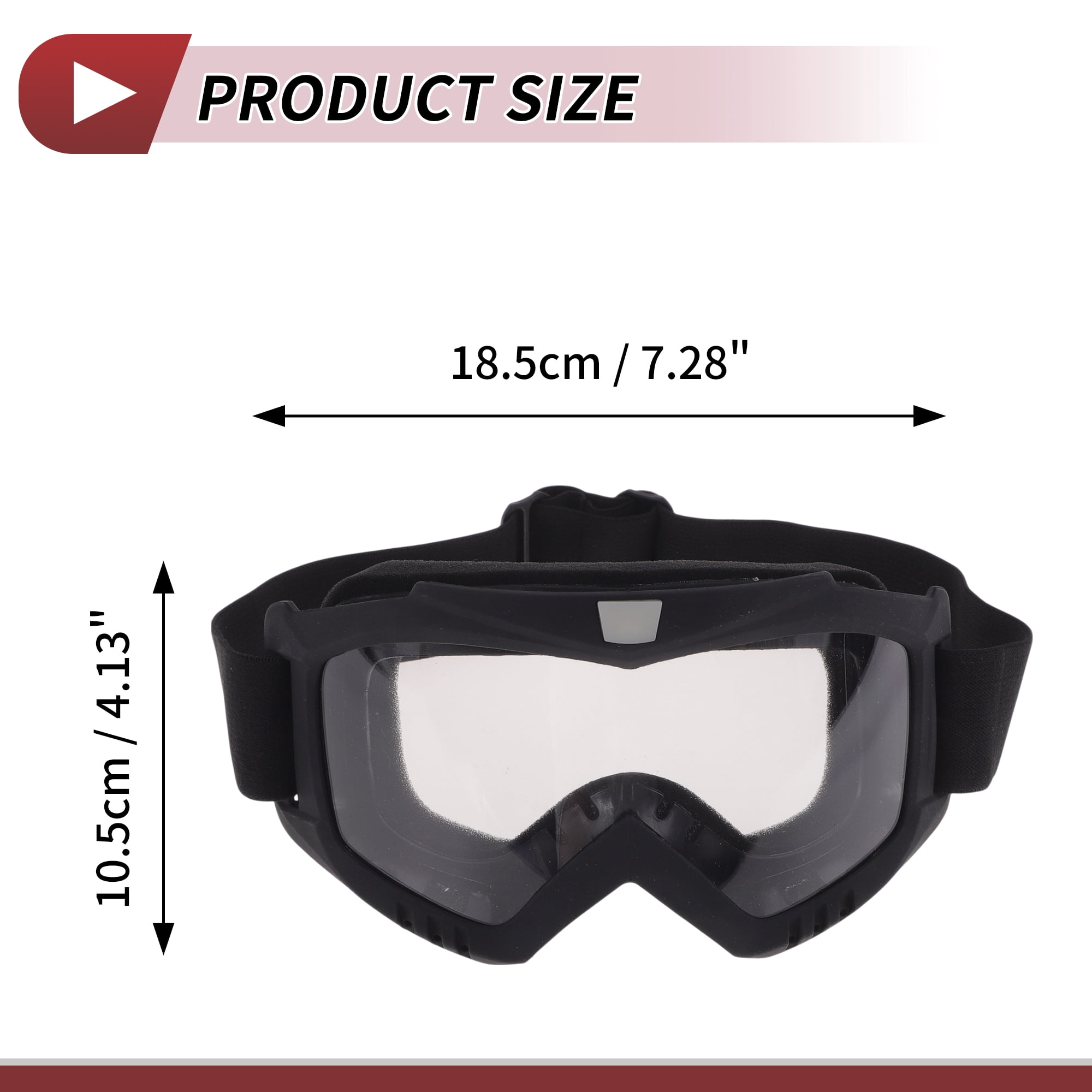 Unique Bargains Motorcycle Riding Goggles PC Cycling Sunglasses Clear Lens Black Frame