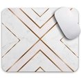 thumbnail image 2 of Oriday Gaming Mouse Pad Custom, Modern Gold Cross Line Design for Women Non-Slip Rubber Thick Mouse Pad for Computers Laptop (Chic White), 2 of 4