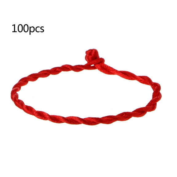 Aellinatey 100pcs/Set Handmade Red String Braided Bracelet Lucky Knitting Kabbalah Bracelet