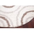 thumbnail image 3 of Ivory Circle Design Oriental Shaggy Turkish Rug 7x7 Round, 3 of 8