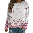 thumbnail image 3 of HNMKIU Women's Casual Round Neck Pullover Sweatshirt Long Sleeve Valentine's Day Themed Top Comfortable Soft Loungewear C,M, 3 of 4