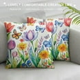 thumbnail image 3 of GOSMITH  Spring Summer Pillow Covers Tulip Daisy Watercolor Flowers Decorative Indoor Throw Pillow Covers Cushion Cover for Home Decor Bedroom Living Room Couch Sofa Bed, 3 of 5