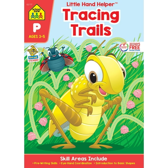 Pre-Owned School Zone Tracing Trails Workbook with Stickers (Paperback) 1601591179 9781601591173